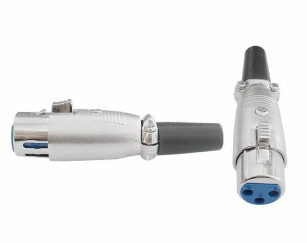 Prise microphone 3 broches, en métal.