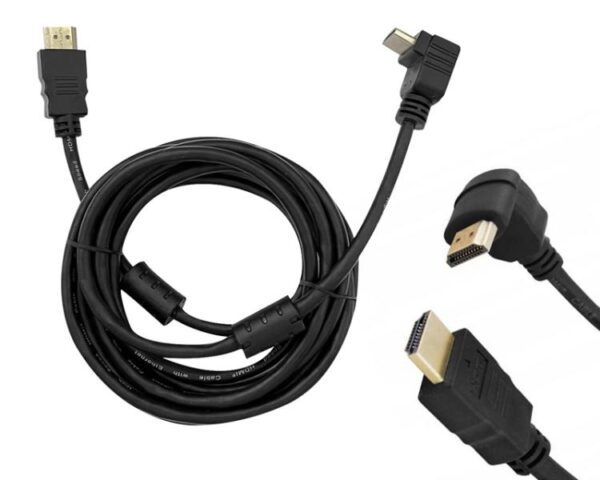 Câble HDMI, fiche coudée-droite, 3 m, Cu HQ.