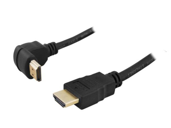 Câble HDMI PS, fiche coudée - fiche droite, 1,5 m, Cu HQ.