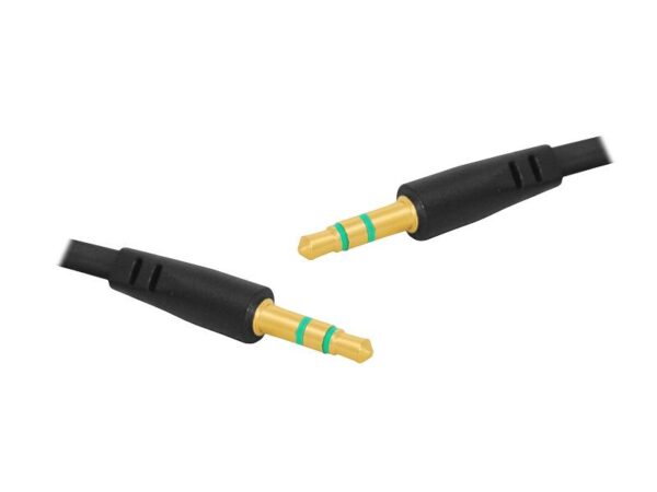 Câble jack 3,5 mm - jack 3,5 mm, 1 m, plat, noir.