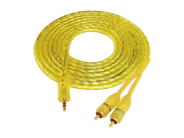 Câble Jack 3,5 mm - 2 prises RCA jaune haute qualité 3 m