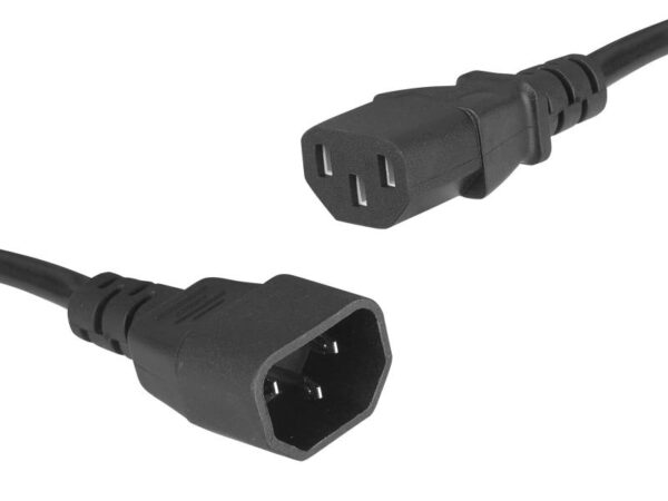 Câble d'alimentation pour ordinateur avec prise et fiche, 1,8 m (rallonge)