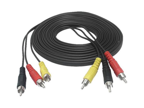 Câble PS 3 prises RCA - 3 prises RCA, 1,2 m.