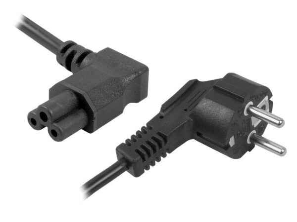 Câble d'alimentation pour ordinateur portable, 3 m, trèfle, fiche coudée.