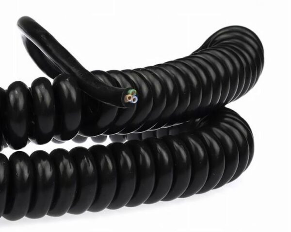 Câble spiralé 05BQH8-F 3x1mm2 5m noir, polyuréthane, sans bornes