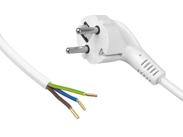 Câble d'alimentation PS 3x1 1,5 m blanc avec fiche non amovible 16 A UNI-SCHUCKO