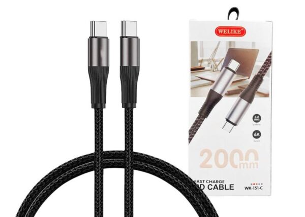 Câble USB Type-C-Type-C 120 W, 6 A, 2 m