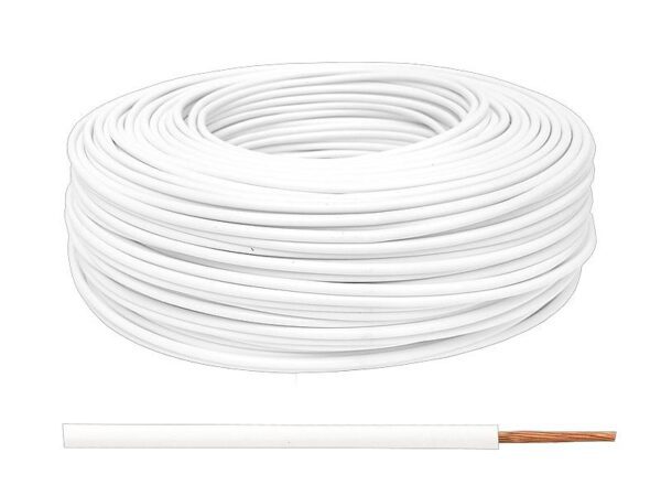 Câble LgY/H05V-K 1x0,75, blanc, 100 m.