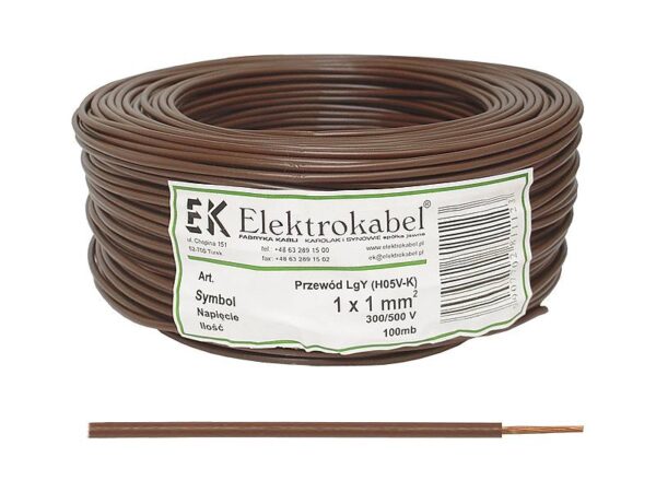Câble LgY/H05V-K 1x0,75, marron, 100 m.