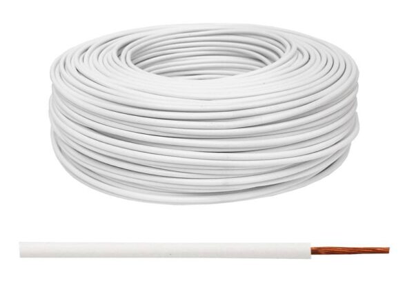 Câble LgY/H05V-K 1x1 blanc, 100m.