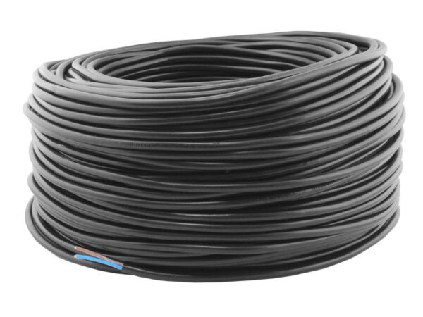 Câble plat noir OMYp 2x0,75 300/300V, 100 m.