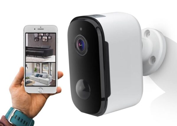 Caméra extérieure Vision, batterie LTC 9600 mAh, IP65, Wi-Fi 2,4 GHz, 2 Mpx, 30 ips, capteur PIR 185°, portée 10 m, USB 5 V (application Tuya/iOS/Android)