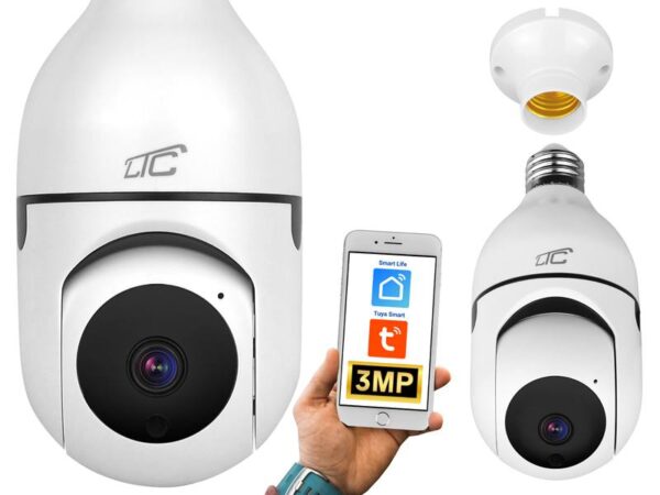 Ampoule caméra rotative PS VISION LTC GN.E27 230V PTZ Wifi IP 3 Mpix (App Tuya/iOS/ANDROID)