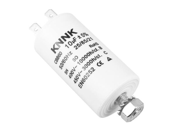 Condensateur moteur 10uF / 450 VCA.