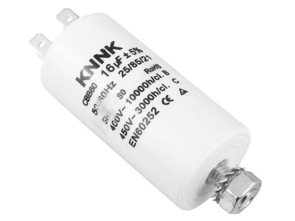 Condensateur moteur 16uF / 450 VCA.
