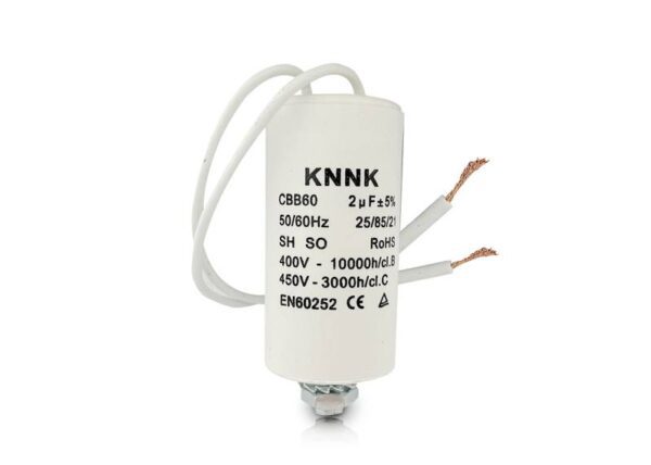 Condensateur moteur 2uF/450 V CA avec fils