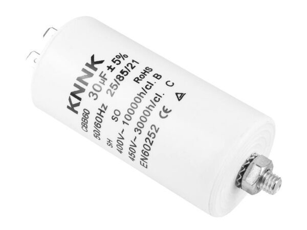 Condensateur moteur 30uF / 450 VCA.