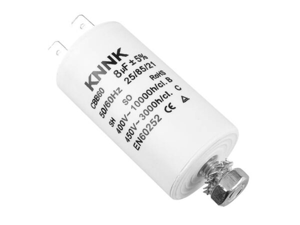 Condensateur moteur 8uF / 450 VCA.
