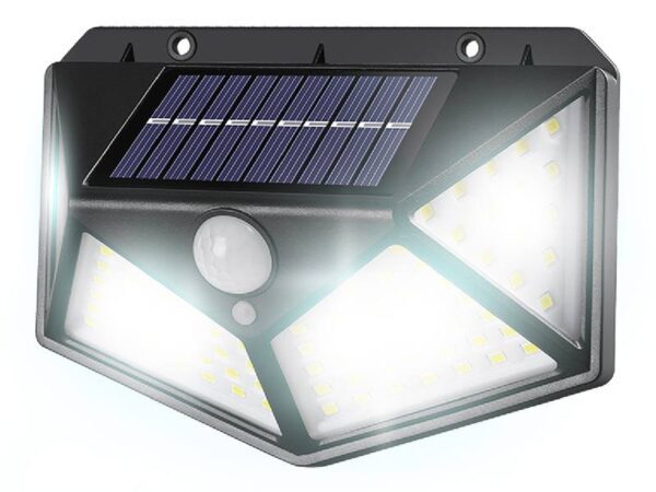 Lampe murale solaire LTC 100 x SMD, 10 W, 1000 lm, capteur crépusculaire, 1200 mAh.