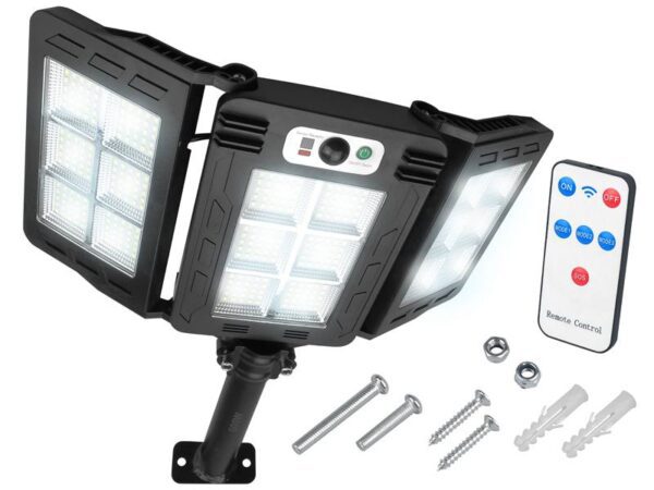 Lampe solaire W785-6 18x25 LED SMD, détecteur de mouvement et de luminosité, télécommande, réglable