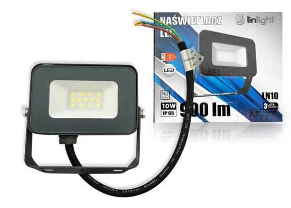 Projecteur LED 10 W LN10 6500 K 900 lm, garantie 3 ans