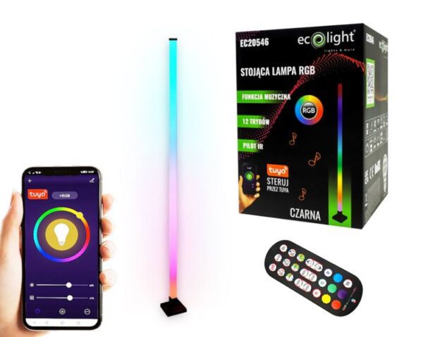 Lampadaire RGB musical TUYA) NOIR EC20546 NEUF