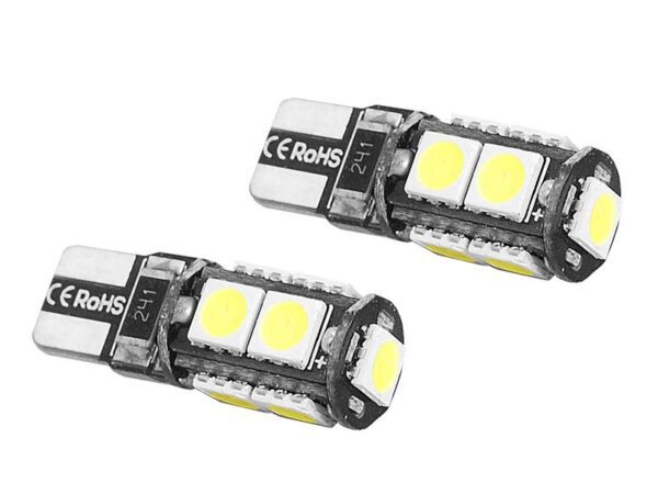 Ampoule LED CANBUS T10, 9x5050, 12V, couleur de lumière blanc froid.