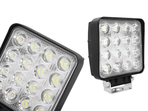 Lampe de travail 16 x LED, 48W, faisceau carré, 12-90V.