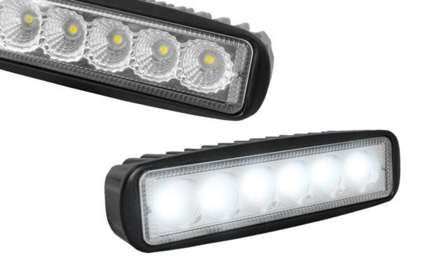 Lampe de travail à 6 LED, projecteur tout-terrain 18W.