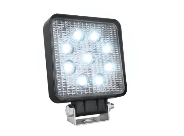 Lampe de travail 9 LED 27W, projecteur carré tout-terrain.