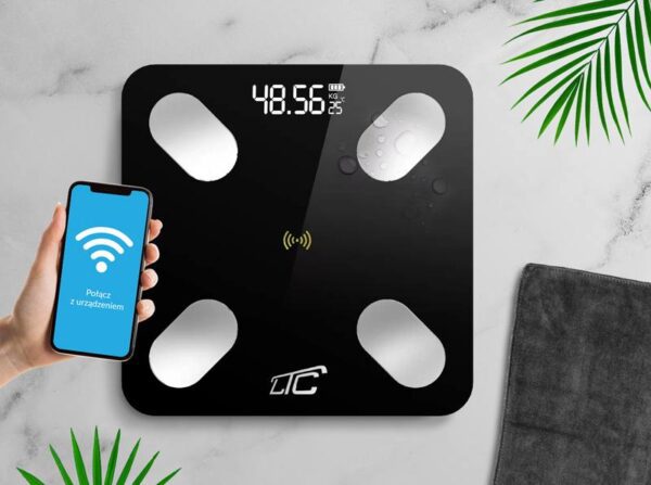 Balance de salle de bain analytique Bluetooth noire LTC