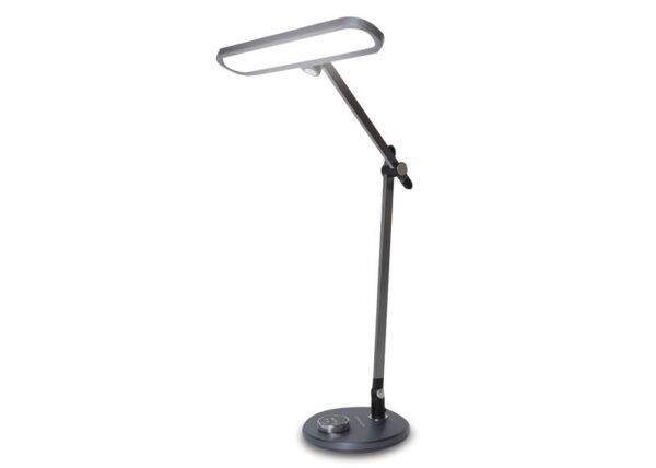Lampe de bureau SVENSSON Light 620 lumens 12W gris métallisé, modèle Riga