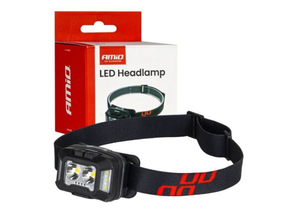 Lampe frontale LED AMIO 2xXPG+10SMD 1800mAh HQ