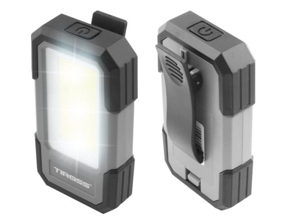 Lampe torche multifonctionnelle LED COB 3W 300lm, avec clip et aimant, 3xAAA.