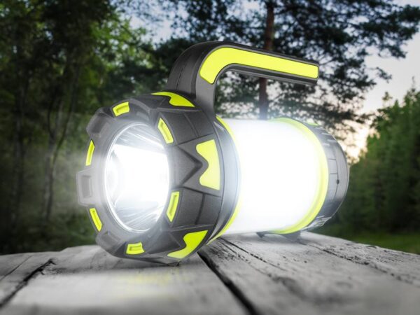 Lampe torche LED portable avec projecteur, 1000 lm + batterie 2400 mAh, IP65