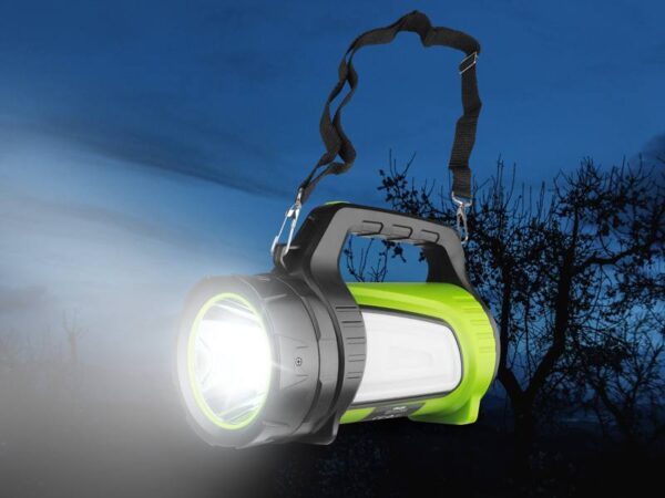 Lampe torche portable PS 1 LED 1200 lm + COB/lumière rouge, batterie 4500 mAh, étanchéité IP65, indicateur de niveau de charge