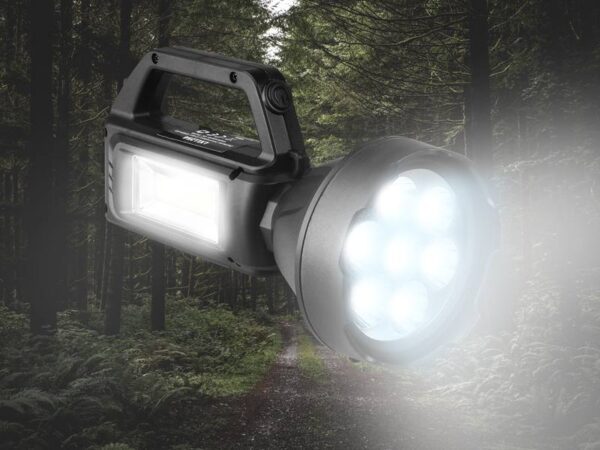 Lampe torche solaire portable LTC 7 LED XPE+ COB 500 lm 3 W, batterie 1200 mAh, étanchéité IP65, port microUSB