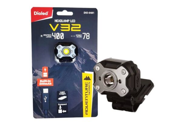 Phare LED V32 7W argenté 400 lm haute qualité