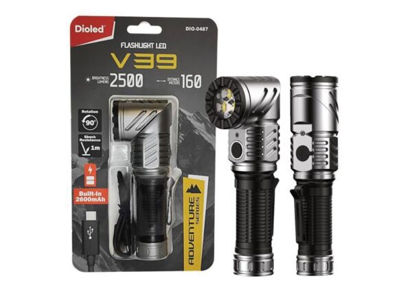 Lampe de poche DIOLED ALU V39 20W 180LED 2500LM HQ
