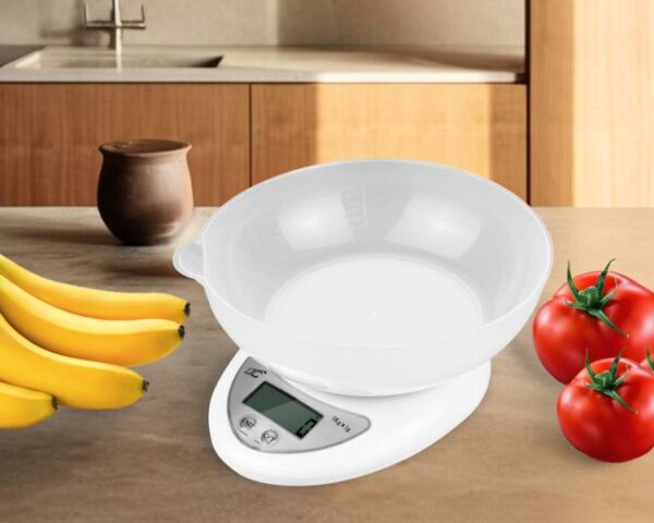 Balance de cuisine LTC avec bol, blanche.