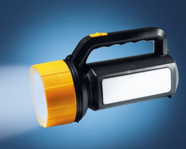 Lampe torche portable TS-1981, 1 LED 3 W 170 lm + 24 LED COB 190 lm, batterie 3000 mAh, jaune