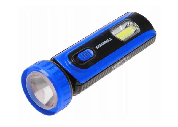 Lampe torche portable TS-2220 1 LED + COB avec panneau solaire, batterie 1200 mAh, bleue