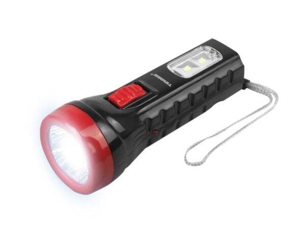 Lampe torche portable TS-2227/TS-3027, 4 LED + 2 SMD, batterie 500 mAh, noire