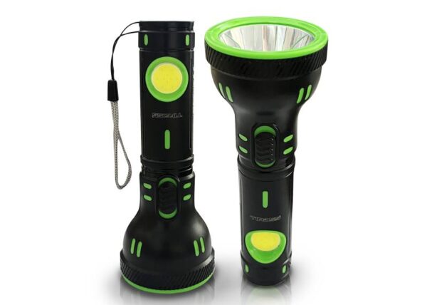 Lampe torche portable TS-3101, 1 LED 3 W 160 lm + 1 LED COB 3 W 180 lm, batterie 800 mAh, USB-C
