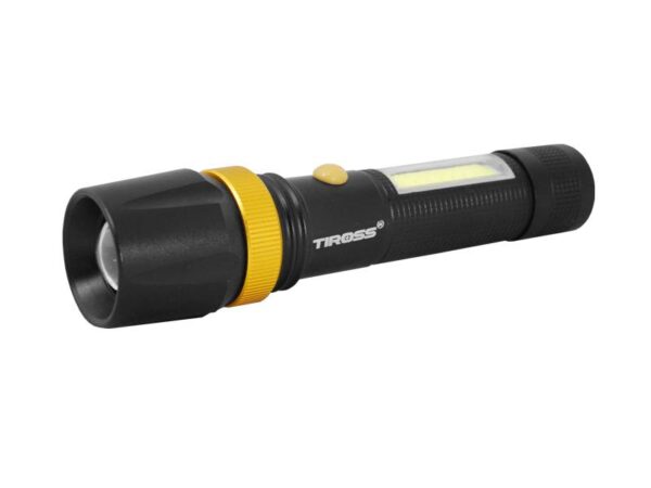 Lampe torche rechargeable professionnelle TS-1886 CREE LED T6 XML 10W, 450lm, COB 3W 250lm, ZOOM 3.7V 2500mAh Chargement USB.