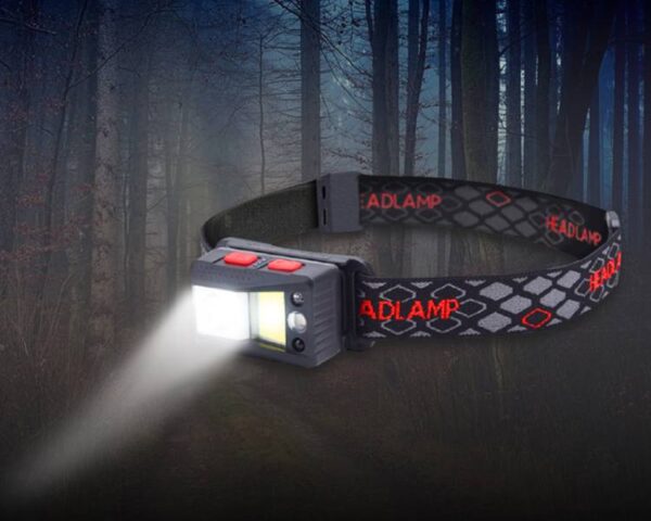 Lampe frontale LED LTC XPG 300 lm + COB 400 lm + capteur de mouvement RGB, batterie 1200 mAh, USB Type-C