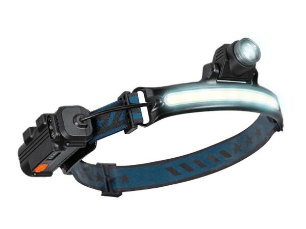 Lampe frontale zoom LTC LED XPG 5W 300lm + COB 400lm avec détecteur de mouvement, batterie 2000 mAh, USB Type-C