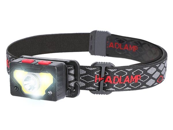 Lampe frontale LED XPG LTC 5W 300lm + COB 5W 400lm avec détecteur de mouvement, batterie 1200mAh, USB type-C