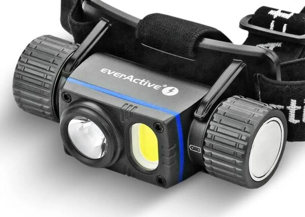 Lampe frontale, aluminium, LED P9 10W + COB blanc-rouge, 2000 lm, IPX8, batterie 21700 4000 mAh