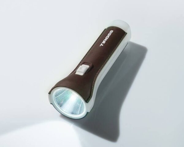 Lampe torche portable TS-2205, 1 LED 1 W 60 lm + 1 LED 35 lm, 1 pile AA, marron